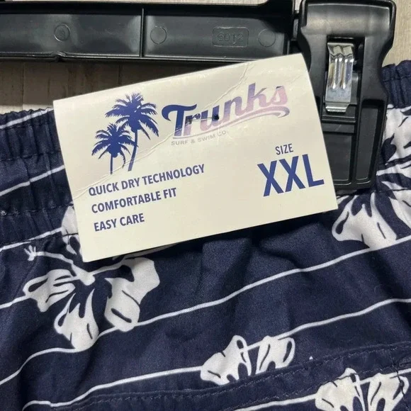 Trunks Surf & Swim Co. Swim Trunks Bathing Suit Mens XXL  Blue White Hawaiian - Picture 3 of 5